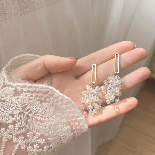 Crystal Tassel Grape Earrings