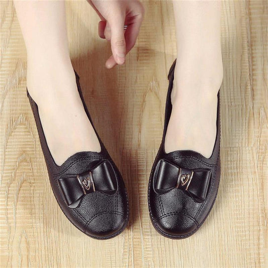 Peas Flat Soft Leather Shoes