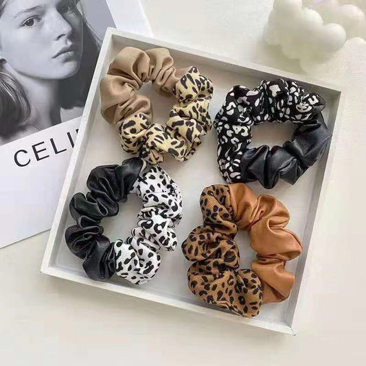 Leopard Print Leather Hair Ring