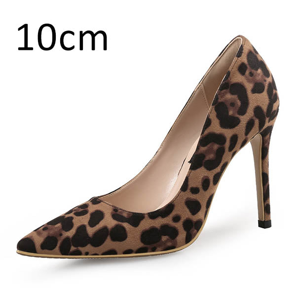 Leopard Print Pointed Stiletto High Heels