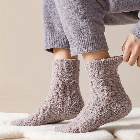 Warm Fuzzy Coral Fleece Socks