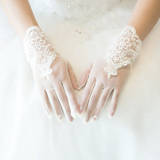 Wedding Gloves Lace Hollowed Out